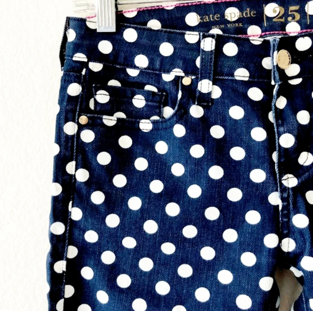 KATE SPADE Polka-Dot 'Broome Street' Skinny Jeans NWOT